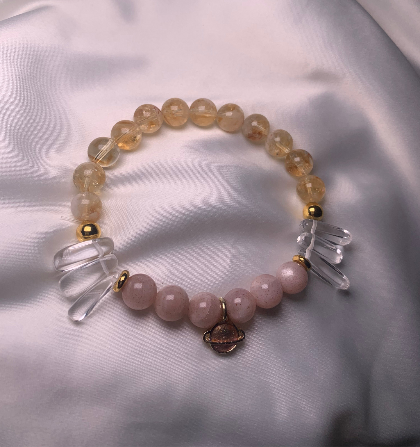 Citrine Beads|Rose Quartz Beads|Clear Quartz Chips|Gold