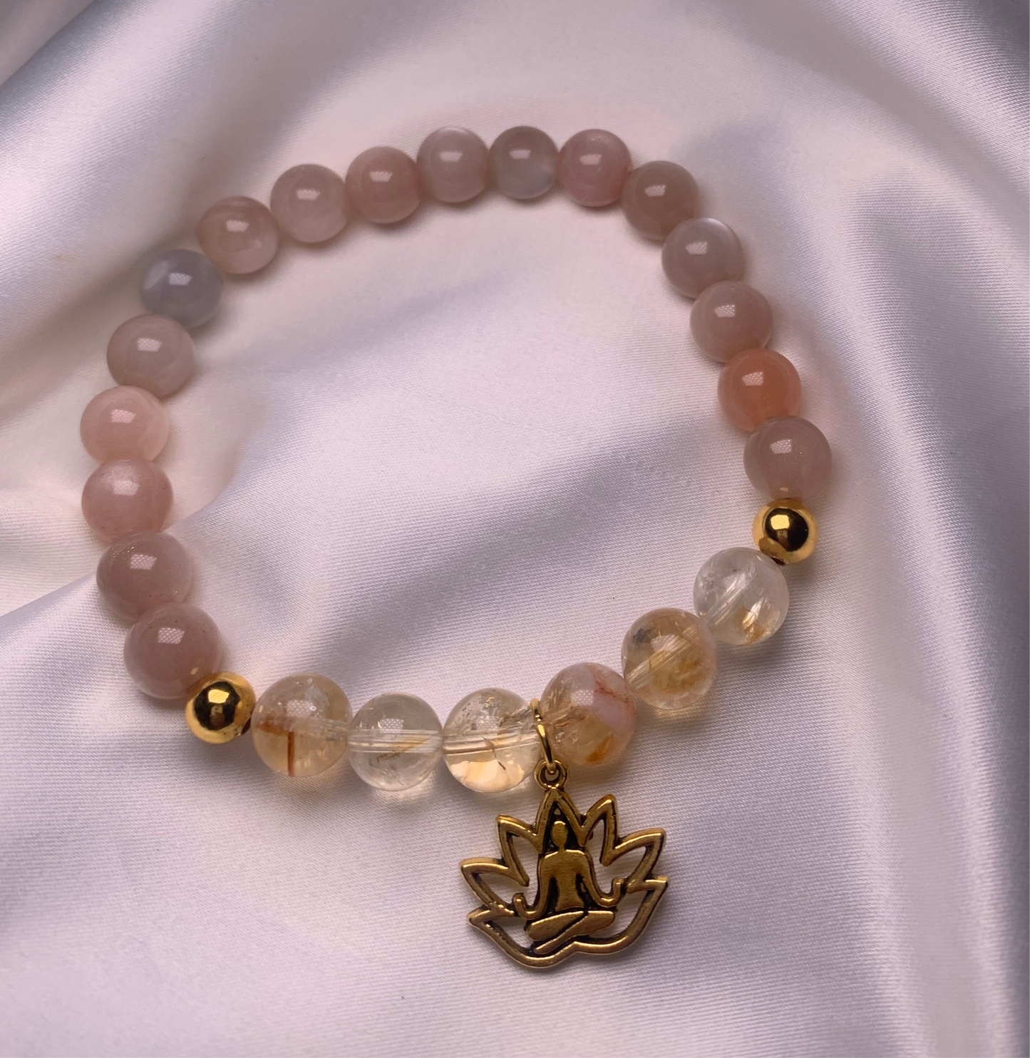 Peach Moonstone Beads|Citrine Beads|Gold