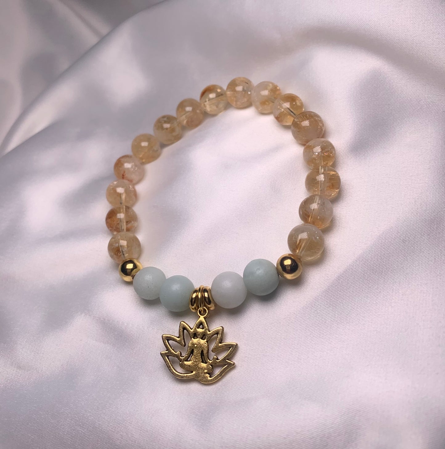 Citrine Beads|Amazonite Beads|Gold